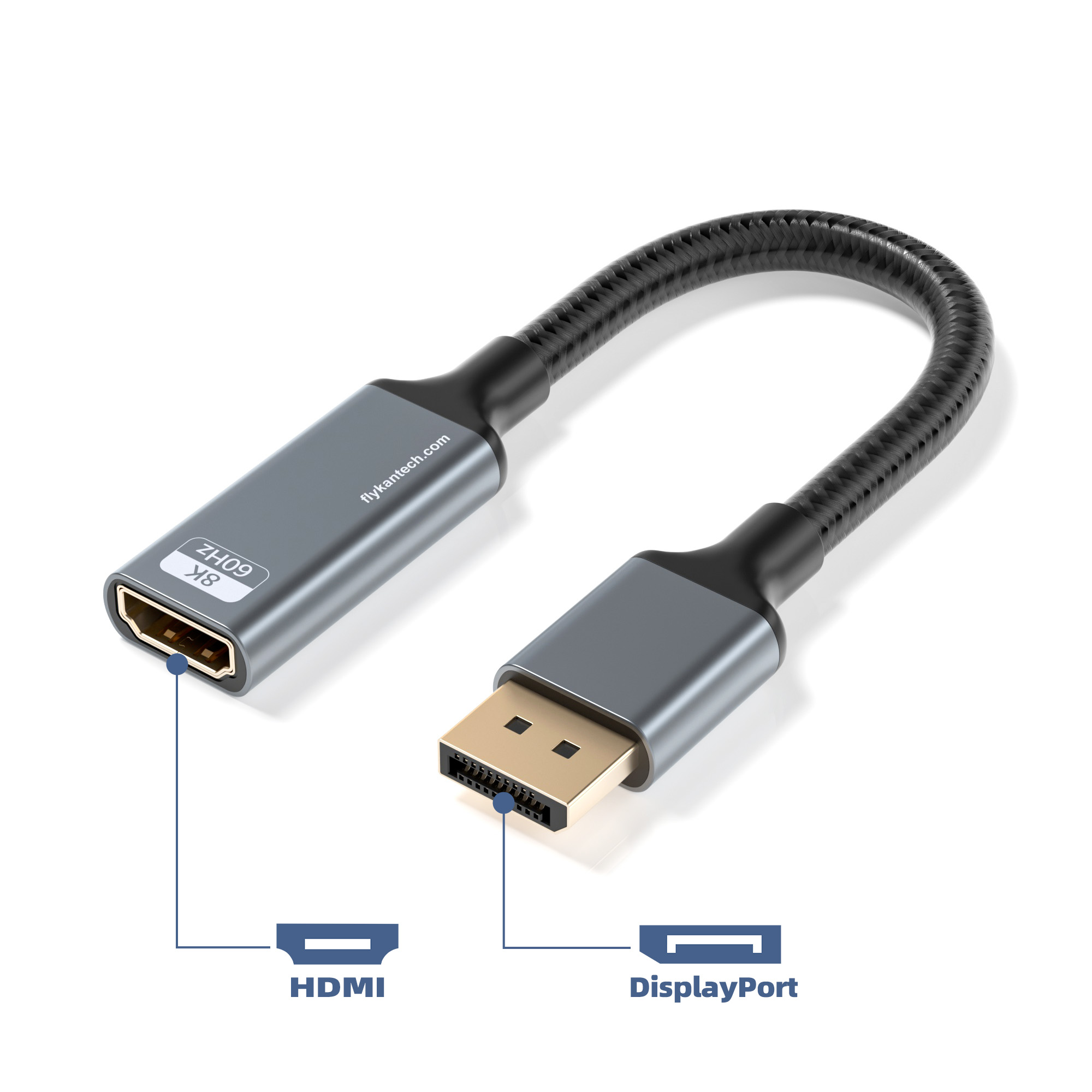 DP2HD860-M2 8K DisplayPort to HDMI Converter (M/F, Metal)