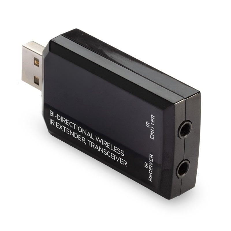 IRX-BI150 bi-directional wireless IR extender transceiver, USB powered, 150m range, 10 RF channels, works with Alexa and Google Home
