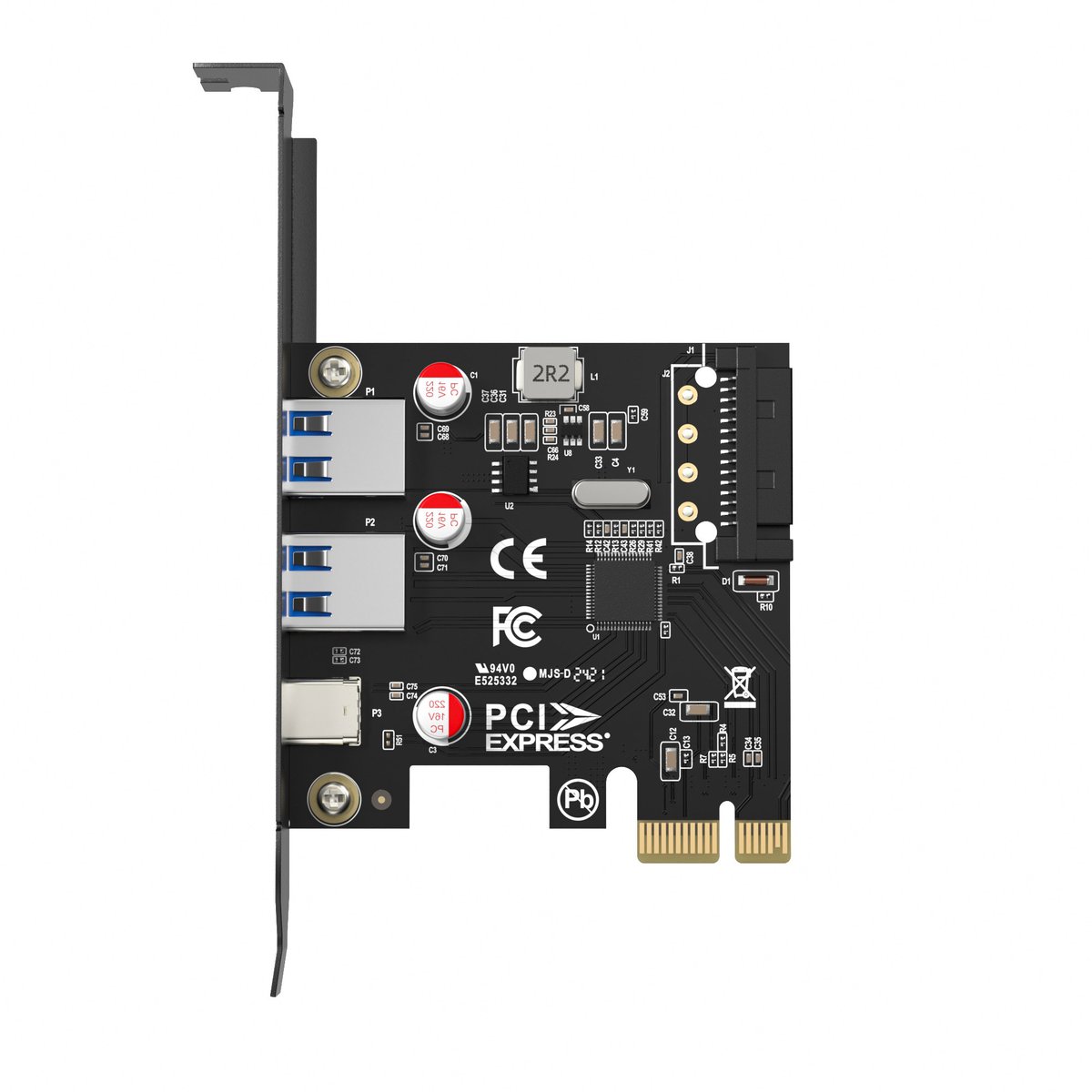 PCIE-2A1C-5G | 2-Port USB-A + 1 USB-C PCI Express USB 3.0 Expansion Card