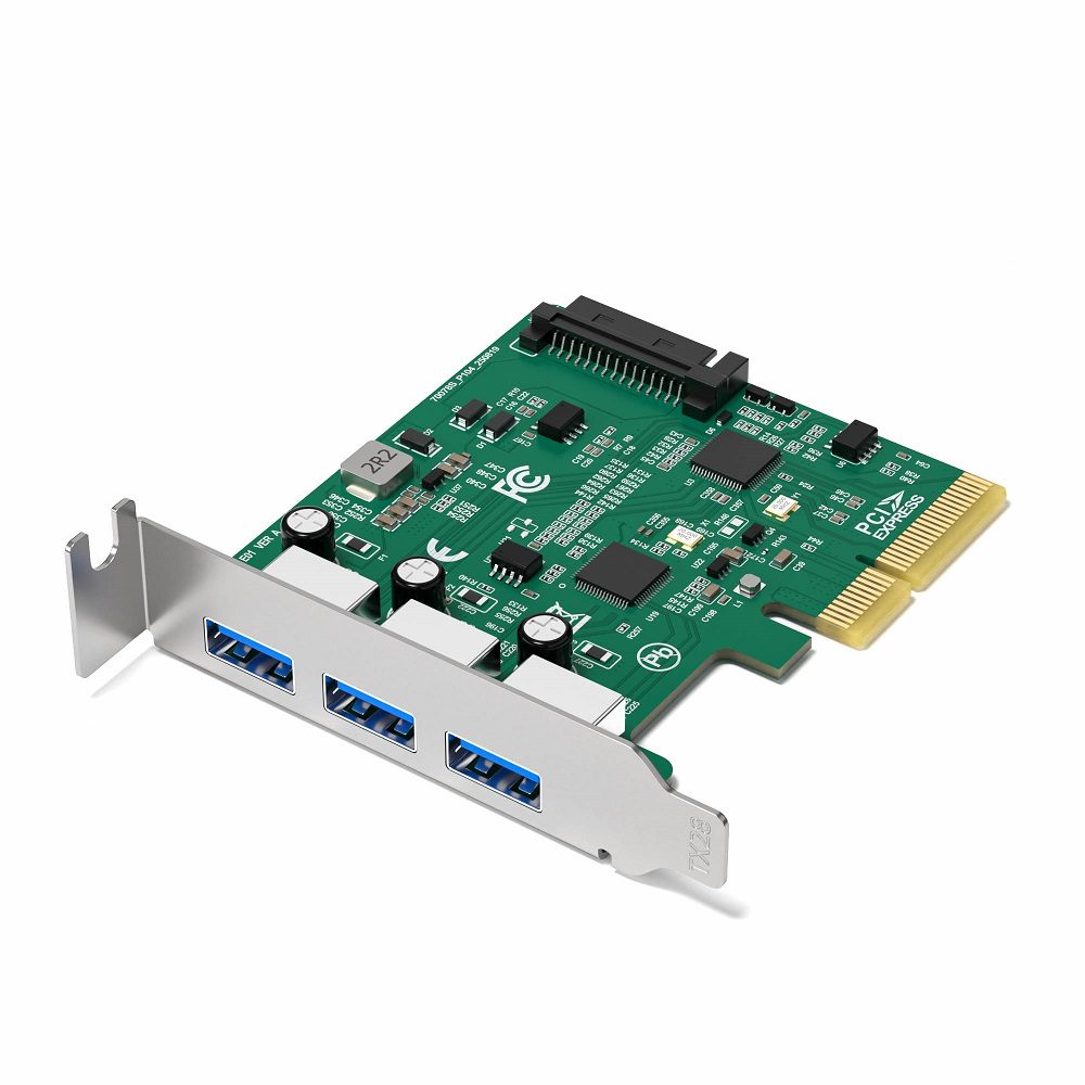 PCIE-3A-10G | 3-Port USB-A PCIe 3.0 Controller Card with USB 3.2 Gen2 10Gbps