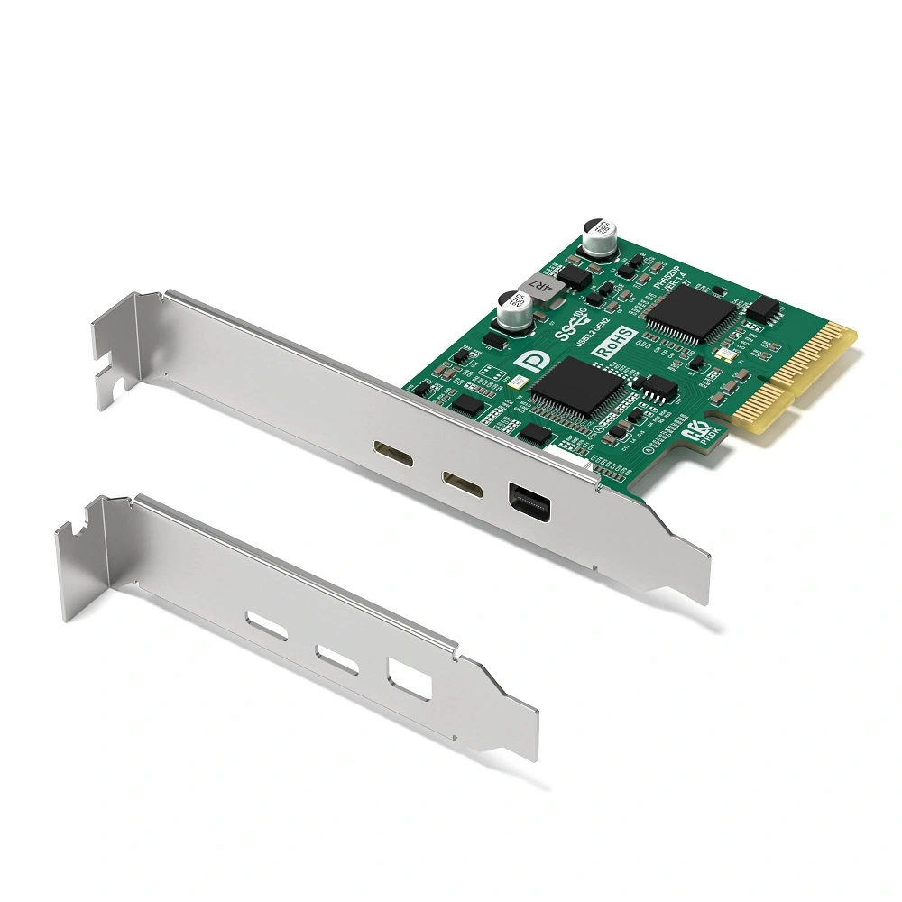 Tittron PCIE-USB4-2C-M1 PCIe 4.0 x4 card with two USB4 Type-C ports, DP Alt Mode video output and metal brackets