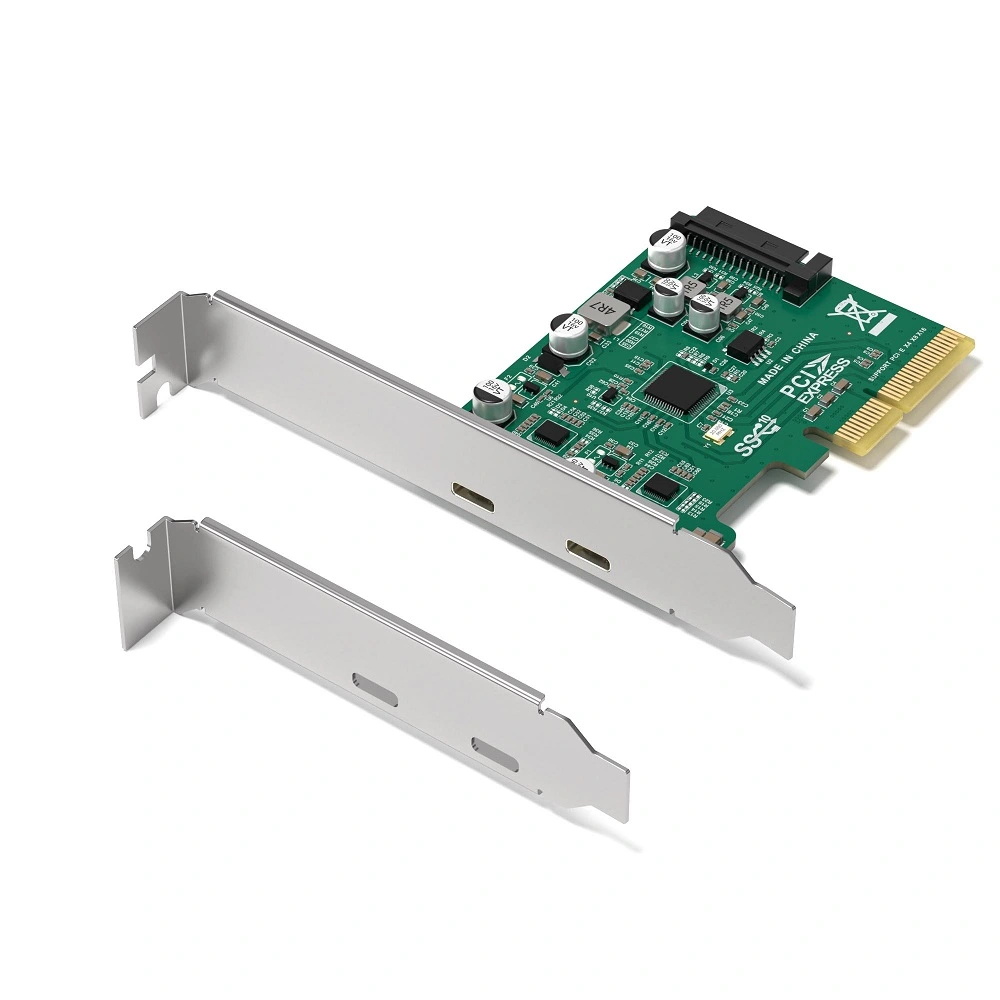Tittron PCIE-2C-10G PCIe USB 3.2 Gen 2 card with two USB-C 10Gbps ports, ASMedia ASM3142 and dual brackets