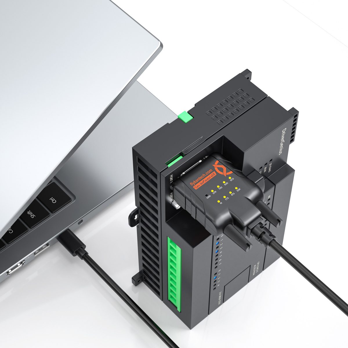 RS232-ESD9C USB-C to Serial Adapter, 9 LEDs, ESD Safe