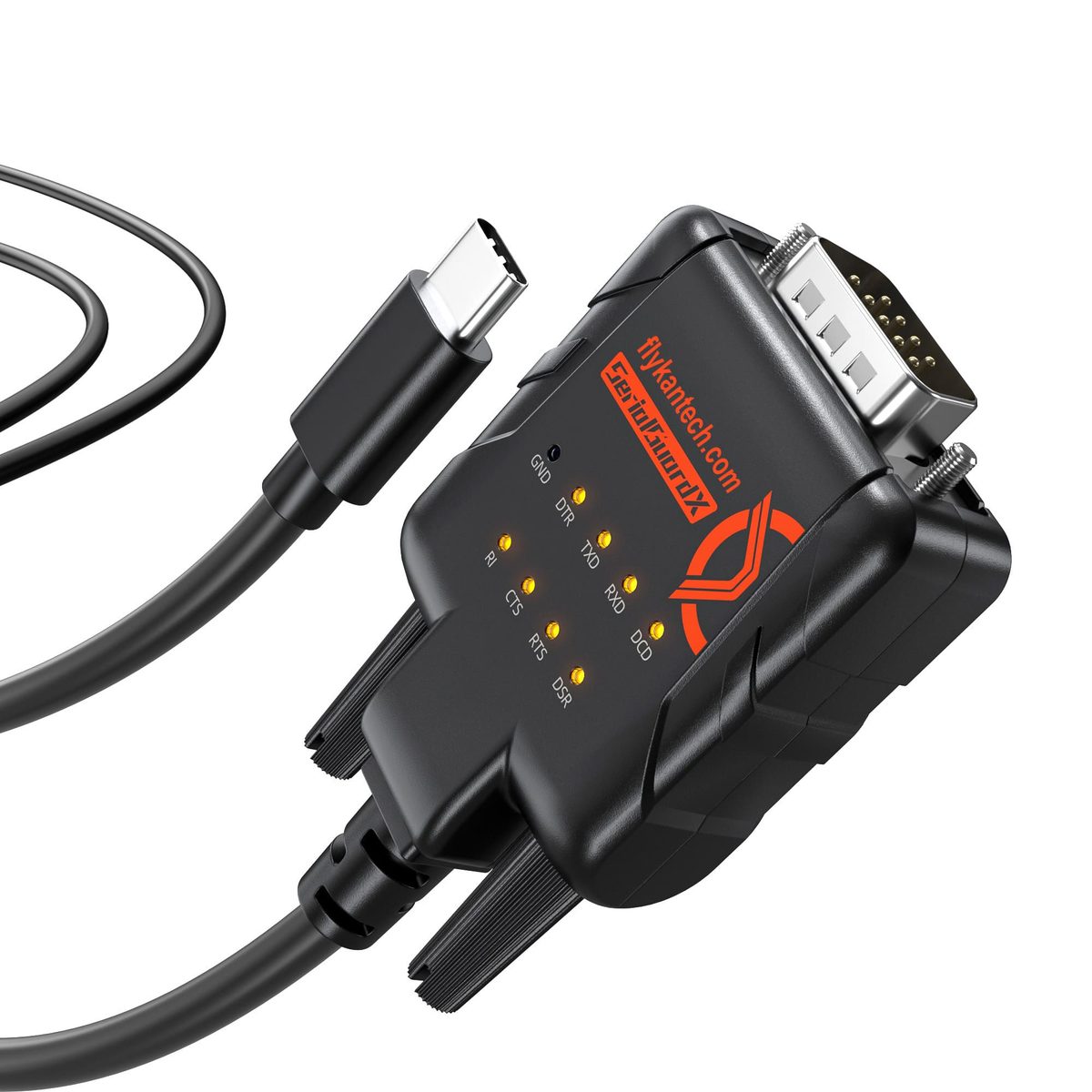 RS232-ESD9C USB-C to Serial Adapter, 9 LEDs, ESD Safe