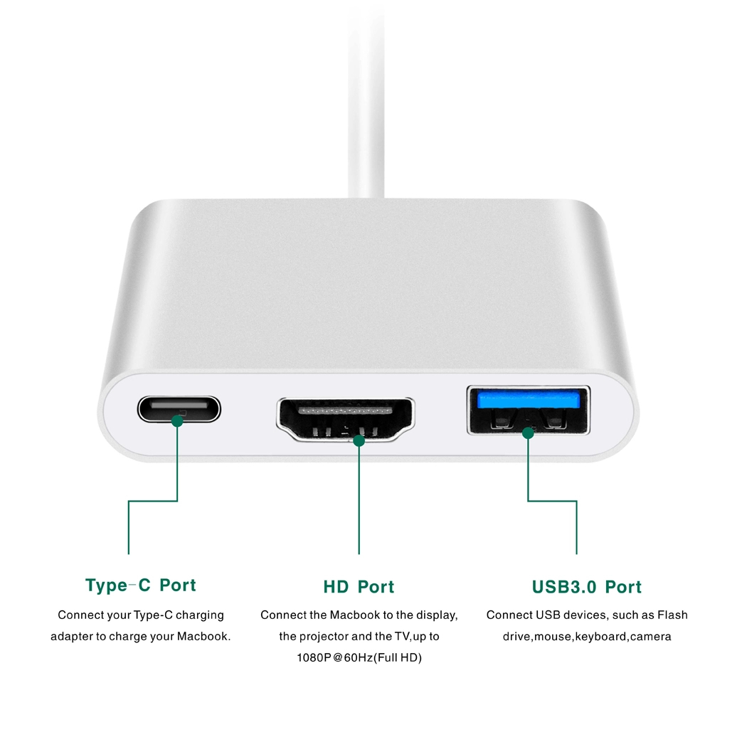UCHDHUB-M1 | USB-C to 4K HDMI Multiport Adapter with USB-A & PD