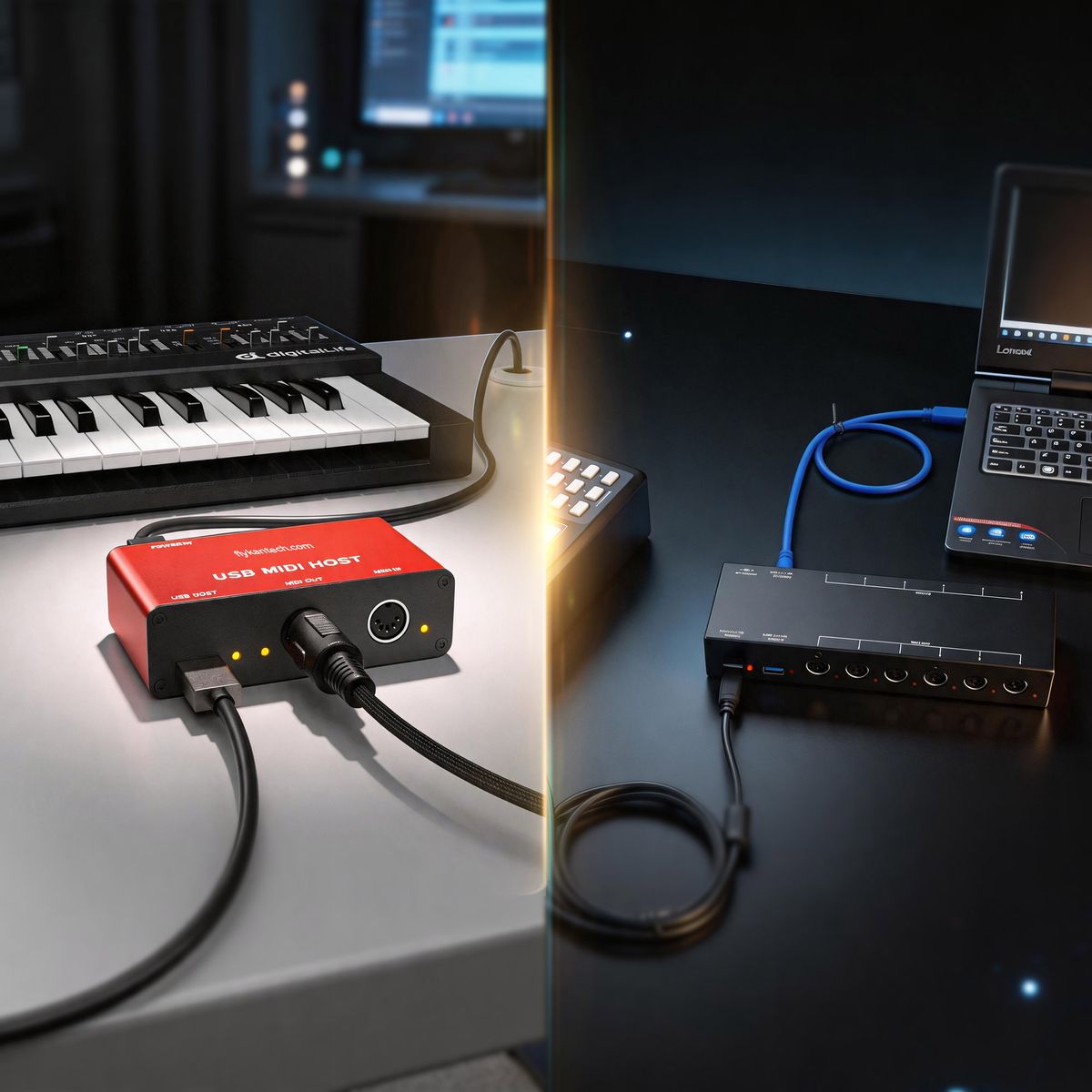 UHOST-A Stand-alone USB Host MIDI Interface Box (Metal, 5-PIN DIN)