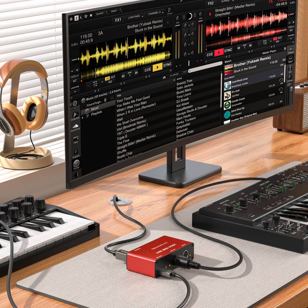 UHOST-A Stand-alone USB Host MIDI Interface Box (Metal, 5-PIN DIN)