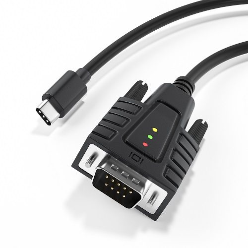 USB232A-B-C USB-C to RS232 Adapter with 3 x LEDs (PL2303)