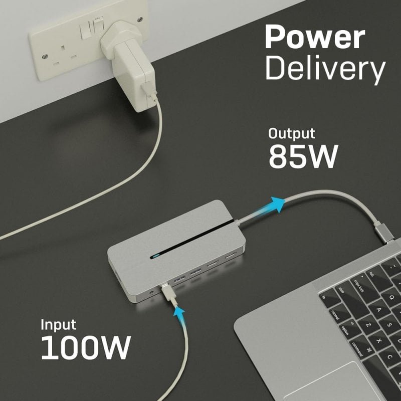 WG422 USB-C MST dual 4K HDMI graphics docking station with 100W PD pass-through and Gigabit Ethernet